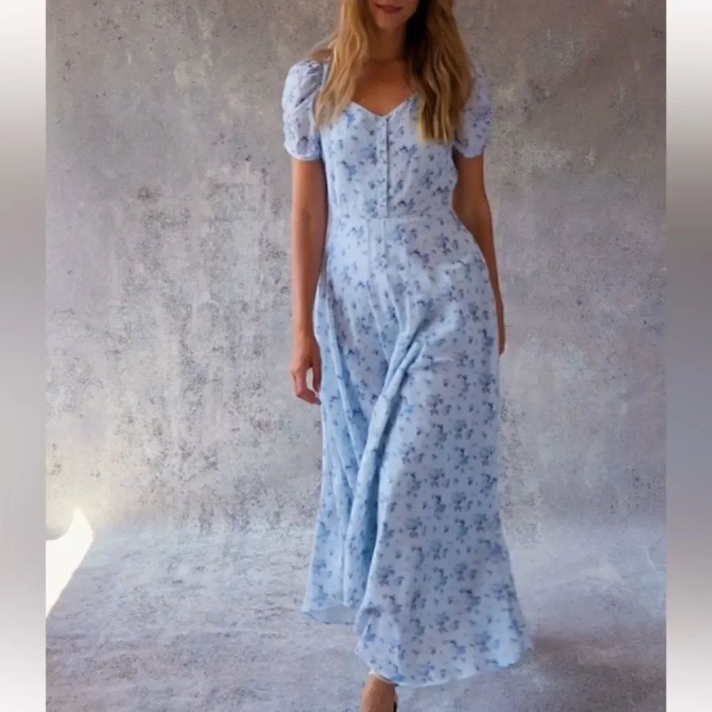 Coralie Maxi Dress. Mystical blue